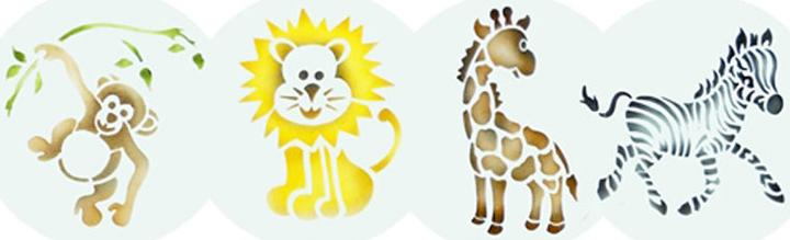 Actual product image Designer Stencils Safari animals stencil