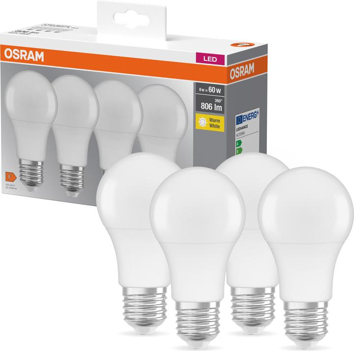 Produktbild Osram Led Base Classic A (E27, 9 W, 806 lm, 4 x, F)