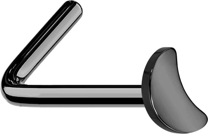 Star Piercing Nasenstecker gewinkelt schwarz mit Mond (Titan G23, ohne Messing)