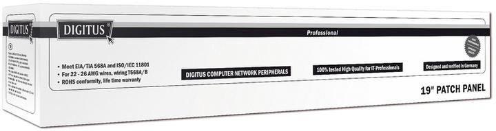 Produktbild Digitus CAT 5e Class D Patch Panel geschirmt 16-Port RJ45 8P8C LSA 1HE Rack Mount Farbe Grau RAL 7035