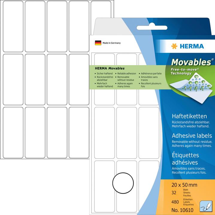 Produktbild HERMA Ablösbare Vielzweck-Etiketten