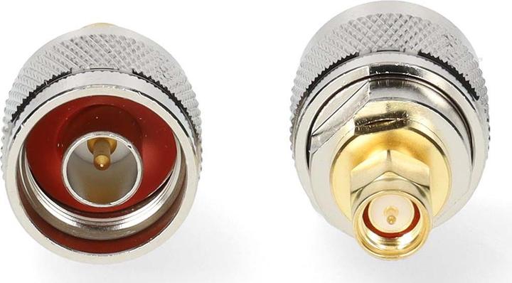 Produktbild Nedis SMA Adapter | SMA-Stecker | N Stecker | Vergoldet | 50 Ohm | Gerade | Kupfer | Gold / Silber | (Antennenkabel)