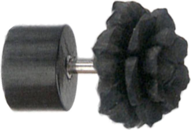 Star Piercing Fake Plug Blume geschnitzt aus Arang Holz (Organisch, ohne Messing)