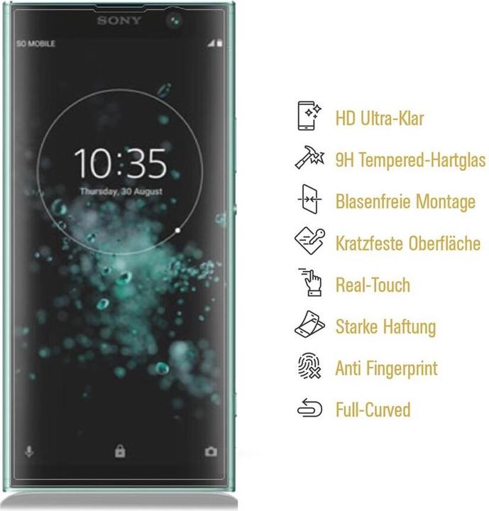 Produktbild Protectorking 1x echtes Tempered 9H Panzerhartglas 3D KLAR (1 Stück, Xperia XA2 Plus)