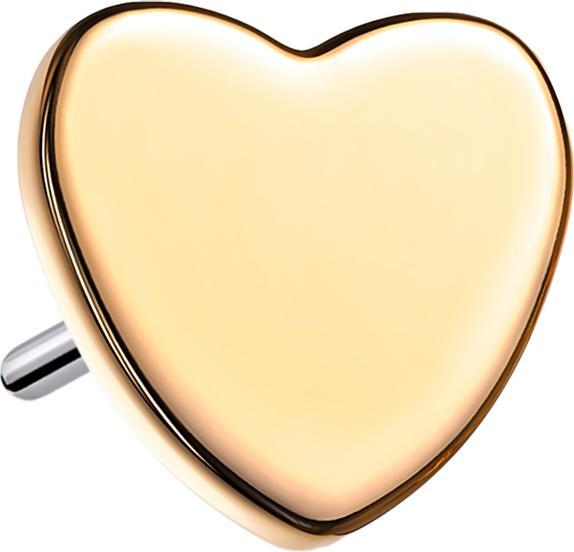 Star Piercing Threadless Herz rosegold (Titan G23, ohne Messing)