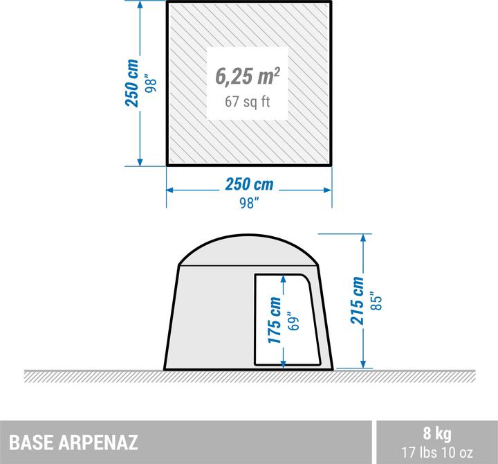 Produktbild Quechua Arpenaz Base (Kuppelzelt, 7.95 kg, 6 Personen)