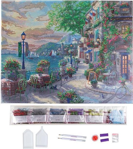 Produktbild Craft Buddy Crystal Art Kit French Riviera Café 40 x 50 cm