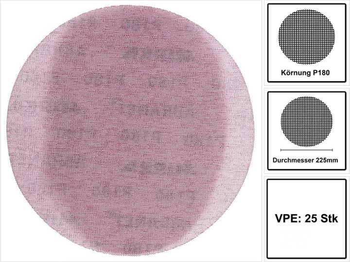 Image du produit Mirka ABRANET Disque abrasif auto-agrippant 225 mm P180, 25 pcs. (5422302518) (P180)