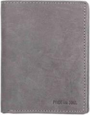 Pridesoul PRIDE&SOUL Geldb”rse RFID, im Hochformat, aus Leder, grau