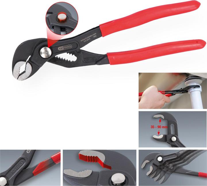 Actual product image KS Tools Water pump pliers, push button adjustment (240 mm)
