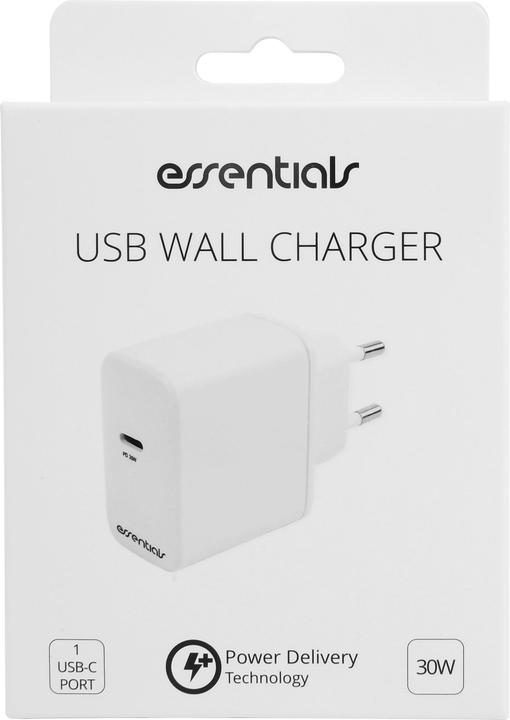Actual product image Essentials Wall Charger PD 30W, USB-C, white