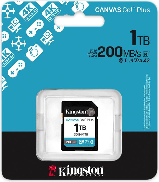 Immagine prodotto Kingston Card Canvas Go Plus SDG4 (1000 GB, SDXC, U3, UHS-I)
