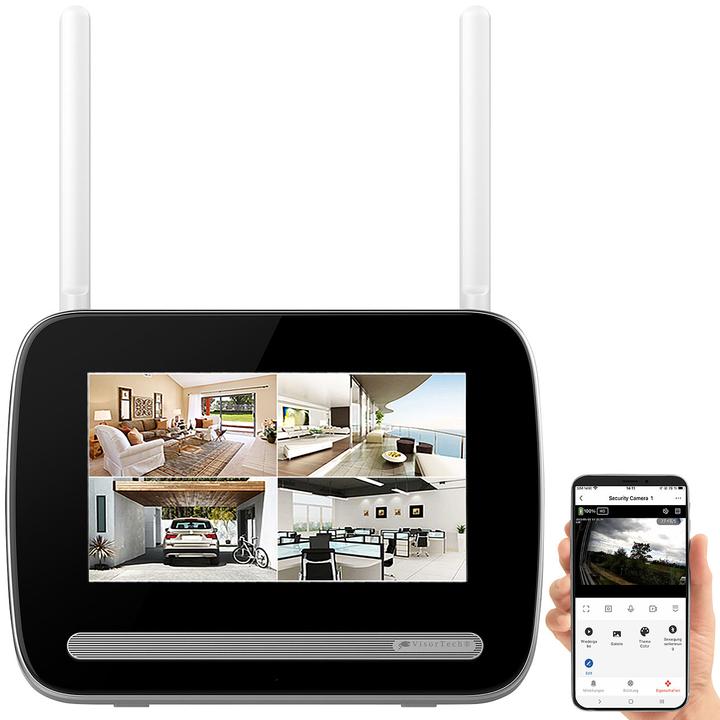 VisorTech Funk-Überwachungsrekorder für 2K-Kameras DSC-500.cam/501.cam, mit App (Netzteil)