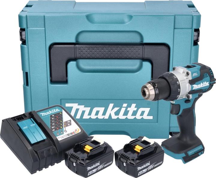 Produktbild Makita DHP 489 RGJ Akku Schlagbohrschrauber 18 V 73 Nm Brushless + 2x Akku 6,0 Ah + Ladegerät + (Akkubetrieb)