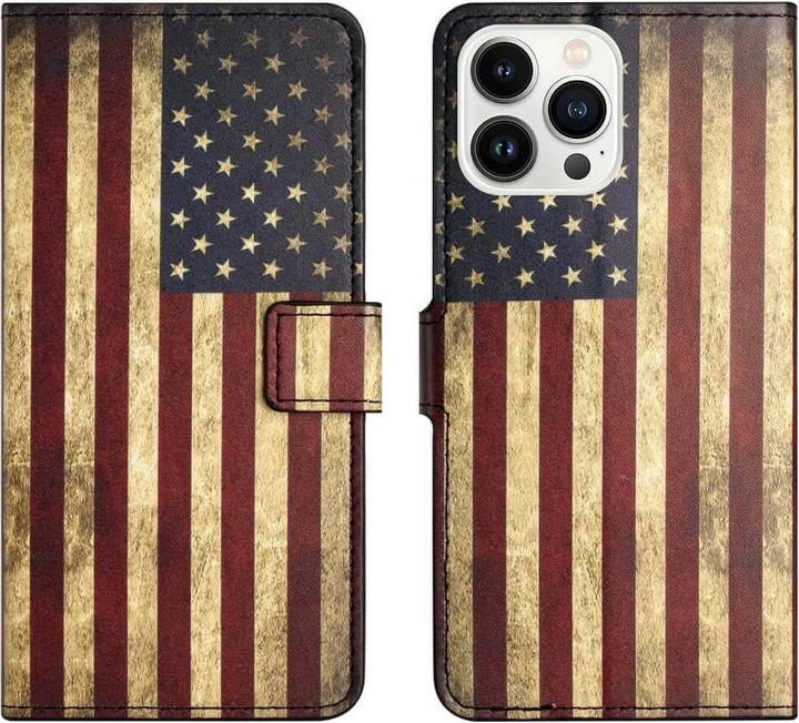 Image du produit Cover-Discount iPhone 15 Pro - Étui en cuir Drapeau américain (Apple iPhone 15 Pro)