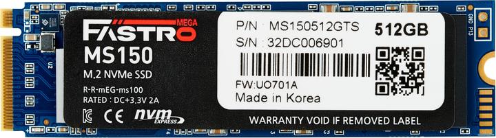 Actual product image Fastro MS150 (512 GB, M.2 2280)