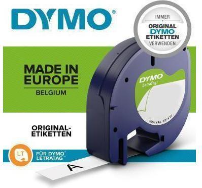 Actual product image Dymo Plastic Ribbon Black on Green (1.20 cm, Green, Black)