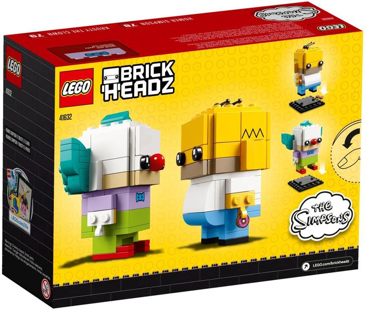 Actual product image LEGO Brick Headz Homer Simpson and Krusty the Clown 41632 (41632, LEGO Brickheadz)