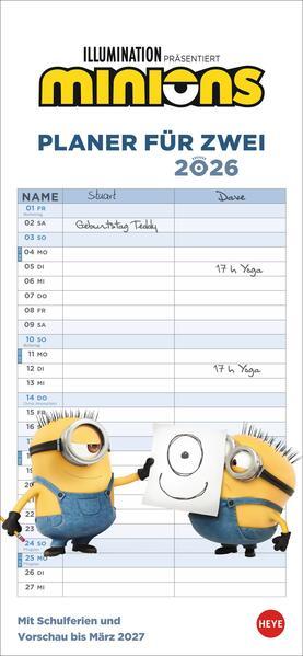 Image du produit Minions Planer für zwei 2026 (Allemand)