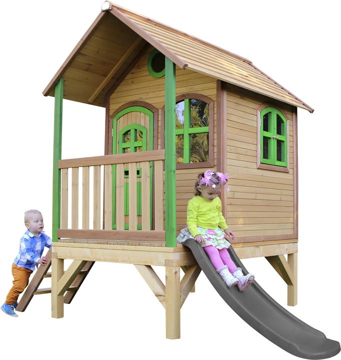 Immagine prodotto Axi Tom Speelhuis in Bruin/Groen - Met Verdieping en Grijze Glijbaan - Speelhuisje voor de tuin / buiten