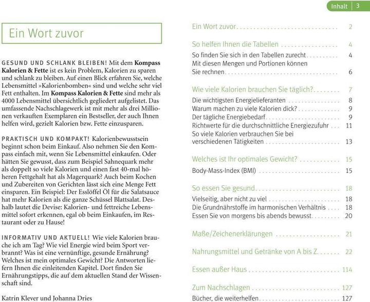 Produktbild Klevers Kompass Kalorien & Fette 2021/22 (Deutsch, Johanna Dries, 2020)