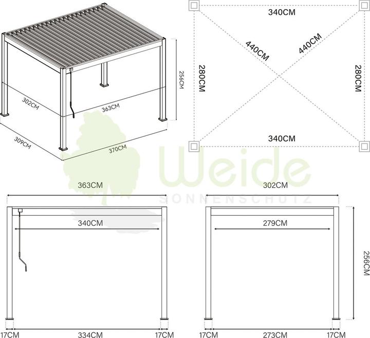 Image du produit Weide Pergola Classic (300 cm, 360 cm)