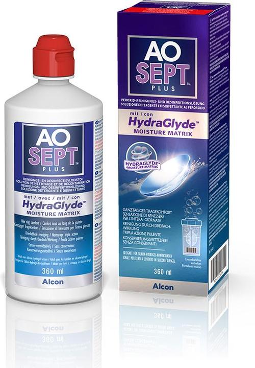 Produktbild AOSept HydraGlyde, Peroxid Reinigungs- und Desinfektionslösung, 360 ml (Peroxid-System, 360 ml)