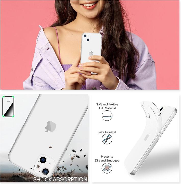 Produktbild Nalia Klare Silikon Handyhülle (Apple iPhone 13 mini)