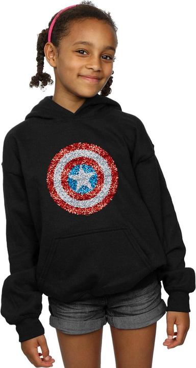 Produktbild Captain America Pixelated Shield Kapuzenpullover Mädchen (128)