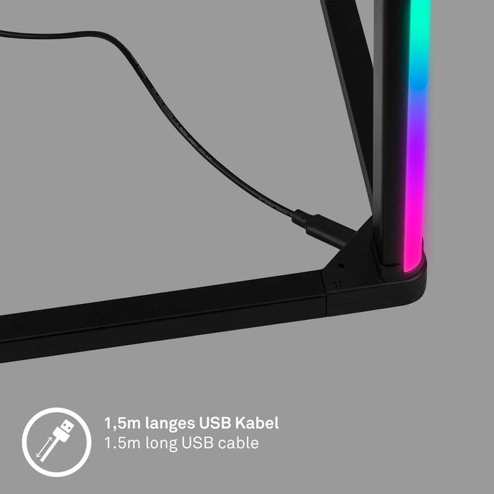 Briloner RGB IC LED Stehleuchte, schwarz, 81xRGB-LED