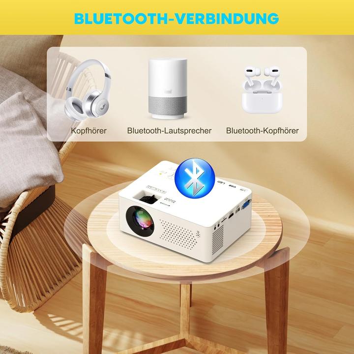 Produktbild Purshe Mini Beamer mit Bluetoothfunktion (Full HD, 9500 lm)