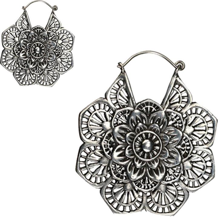 Star Piercing Ohrring silber Blume (ohne Messing)