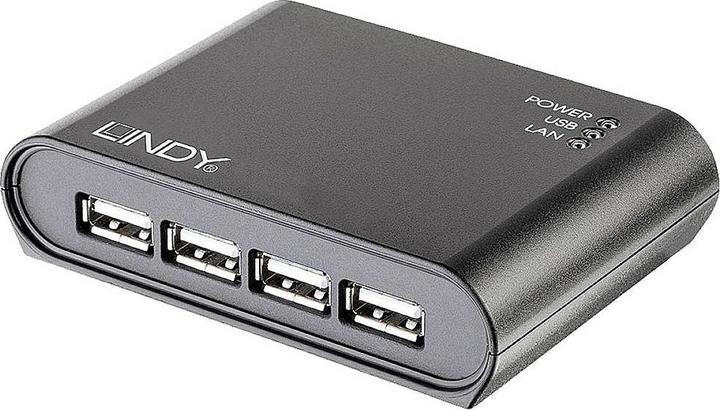 Actual product image Lindy USB-HUB 2.0 Gigabit Network Server 4 Port (USB-A, 4 Ports)