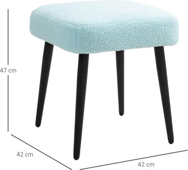 Produktbild Swisshandel24 Fusshocker Sitzhocker quadratisch inkl. Kaschmir-Optik, hellblau