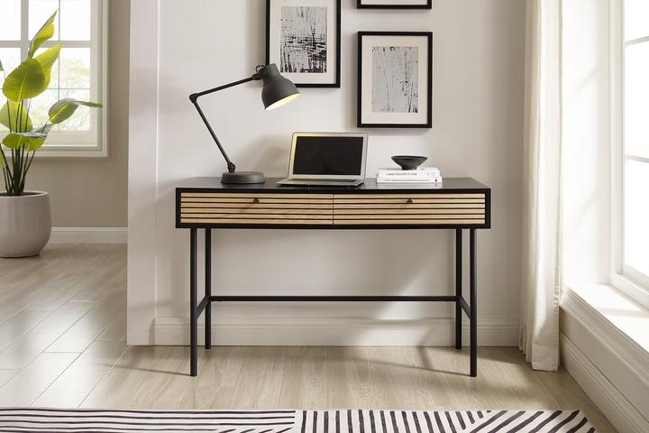 Image du produit SalesFever Bureau plaqué bois véritablex75 noir (120 x 50 x 75 cm)