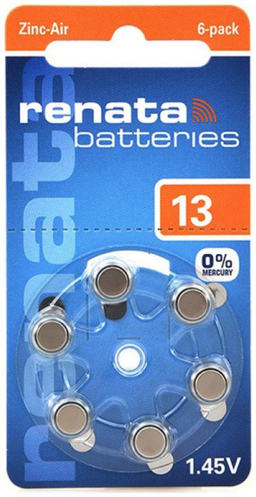 Immagine prodotto Renata Hörgeräte-Batterien ZA13.DP6 0%HG (6 pz., ZA13 GP, 305 mAh)