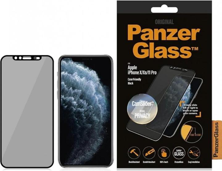 Produktbild PanzerGlass Privacy CamSlider (1 Stück, Apple iPhone X, Realme 11 Pro+)