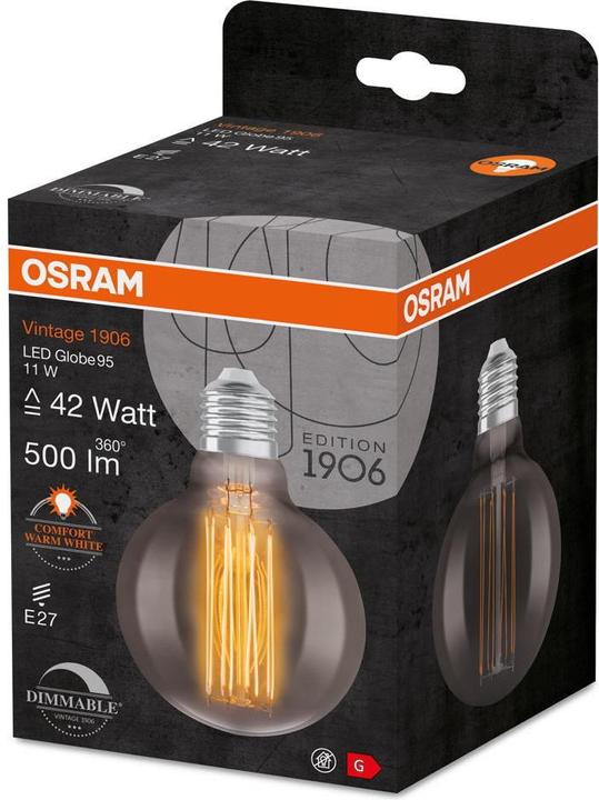 Actual product image Osram Vintage 1906 Led Classic Slim Filament Globe (E27, 11 W, 500 lm, 1 x, G)