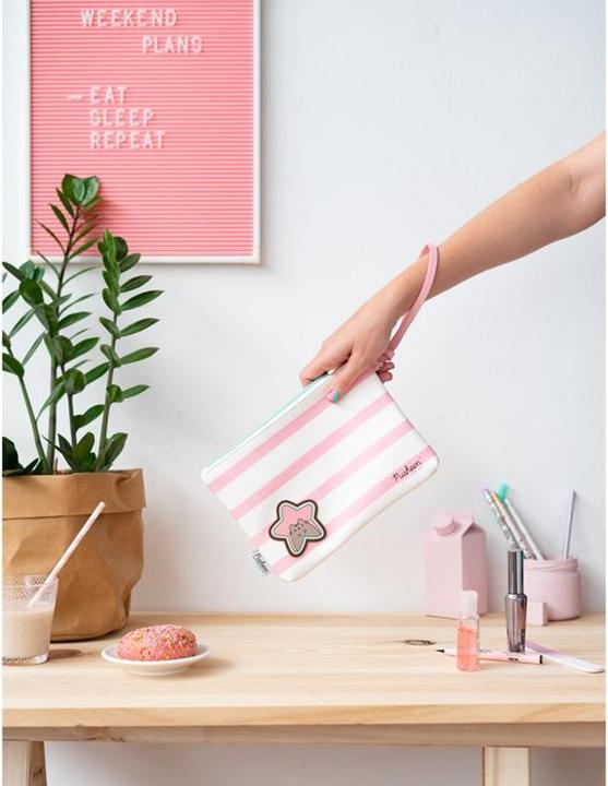 Actual product image Pusheen Pencil Case - Rose Collection Universal Cosmetic Bag (23 x 16.5 x 2.5 cm)