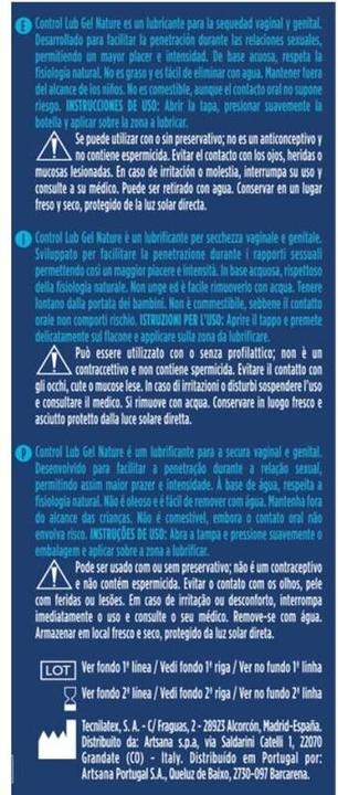 Valori nutrizionali e ingredienti Control Lubrificante Nature 75ml (75 ml)