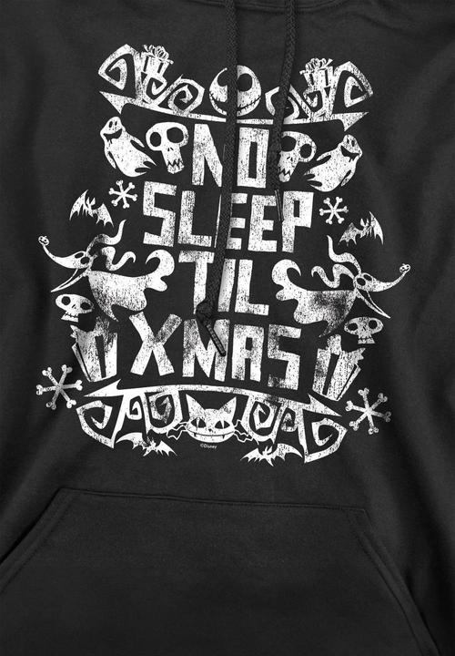 Immagine prodotto The Nightmare Before Christmas No Sleep Till Xmas Felpa con Cappuccio Uomo (XXL)