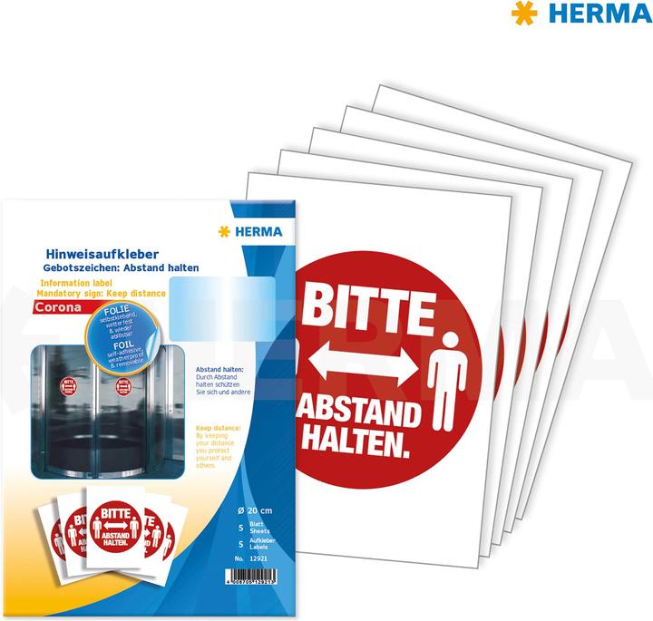 Actual product image HERMA Information label