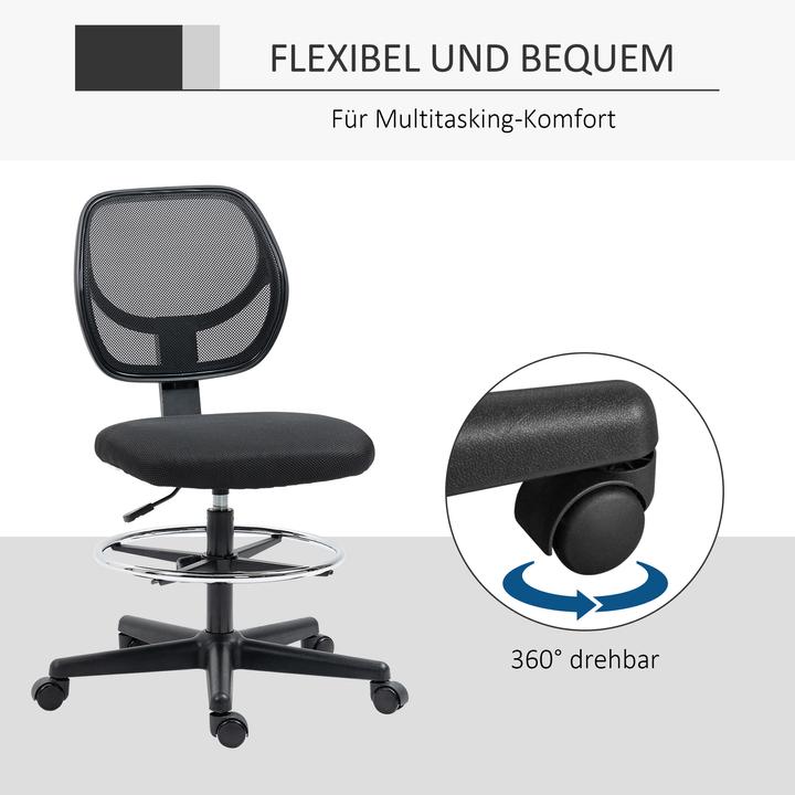 Produktbild Vinsetto Bürostuhl ideal für Sitz und Stehplätze mit Fussstütze