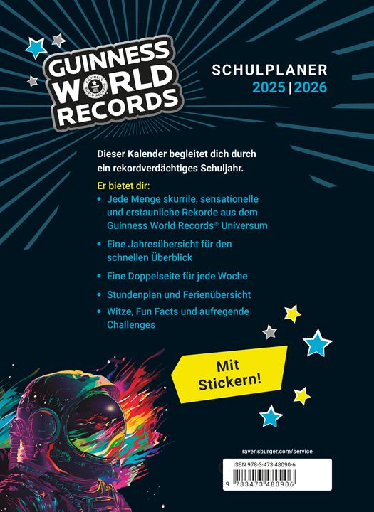 Image du produit Ravensburger GUINNESS WORLD RECORDS Schulplaner 2025/2026 (Allemand)