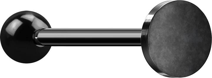 Star Piercing Micro Barbell schwarz mit Kugel und Scheibe (ohne Messing, Chirurgenstahl 316L)