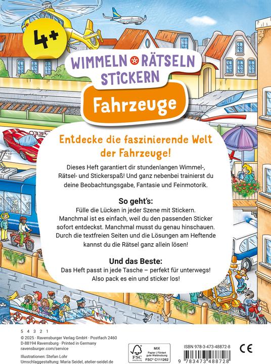 Ravensburger Wimmeln, Rätseln, Stickern: Fahrzeuge