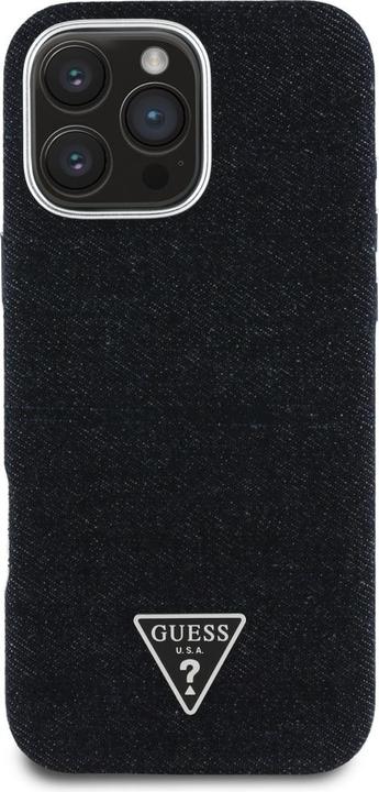 Actual product image Guess Case Denim Triangle Logo MagSafe for iPhone 16 Pro black (Apple iPhone 16 Pro)