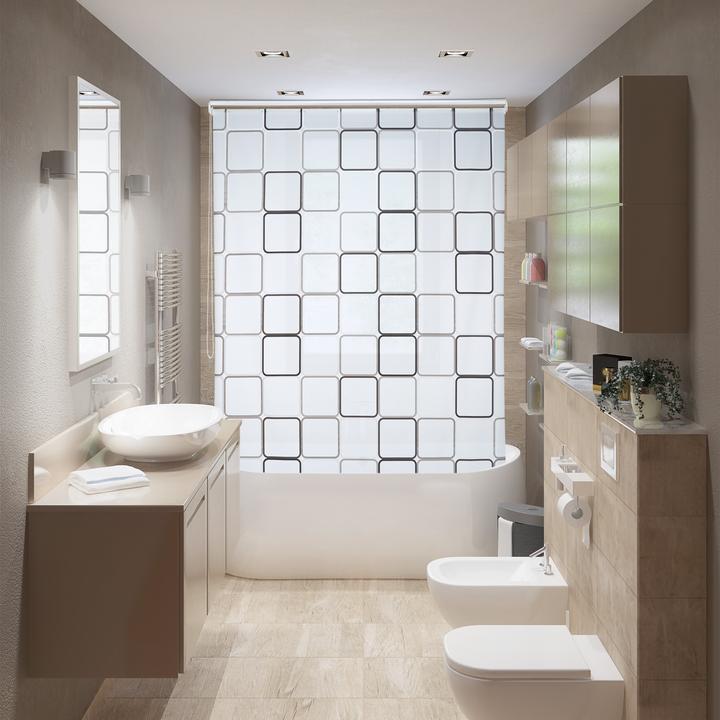 Actual product image Relaxdays Shower Roller Blind SQUARE (100 x 5 x 240 cm)
