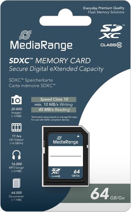 Produktbild MediaRange MR965 (64 GB, SDXC, U1)