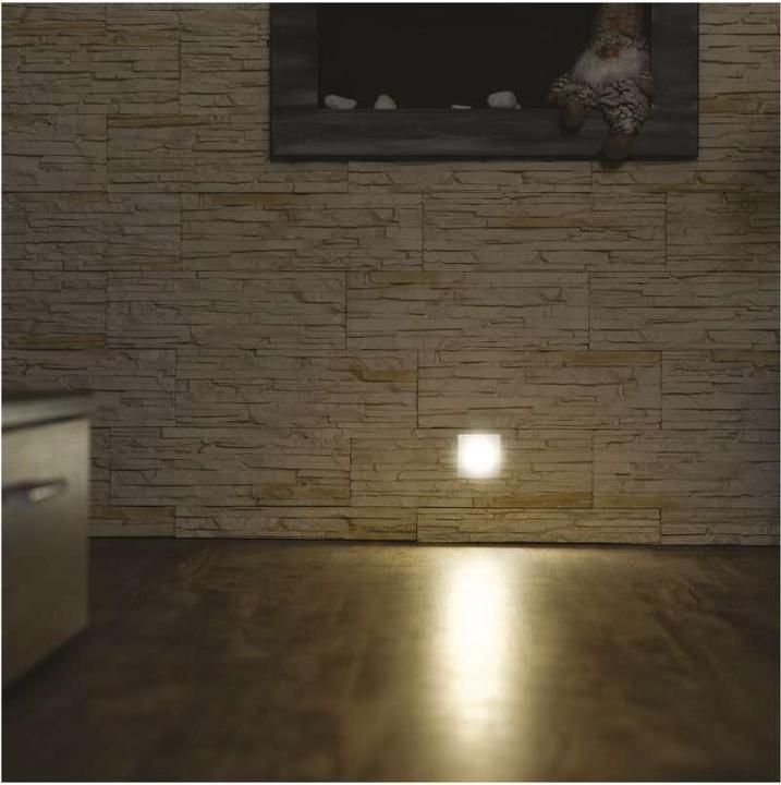 Produktbild Emos LED Treppenlicht – Einbauleuchte 80×80, 1,5W warmweiss IP65 (65 lm)